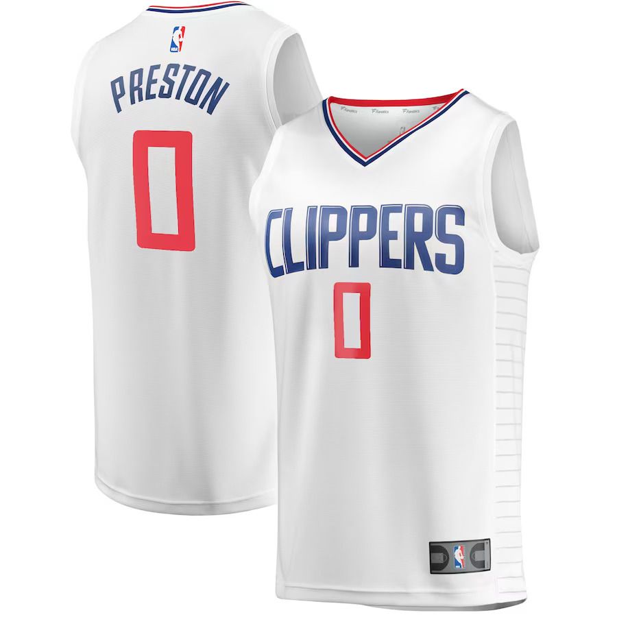 Men Los Angeles Clippers #0 Jason Preston Fanatics Branded White Fast Break Player NBA Jersey